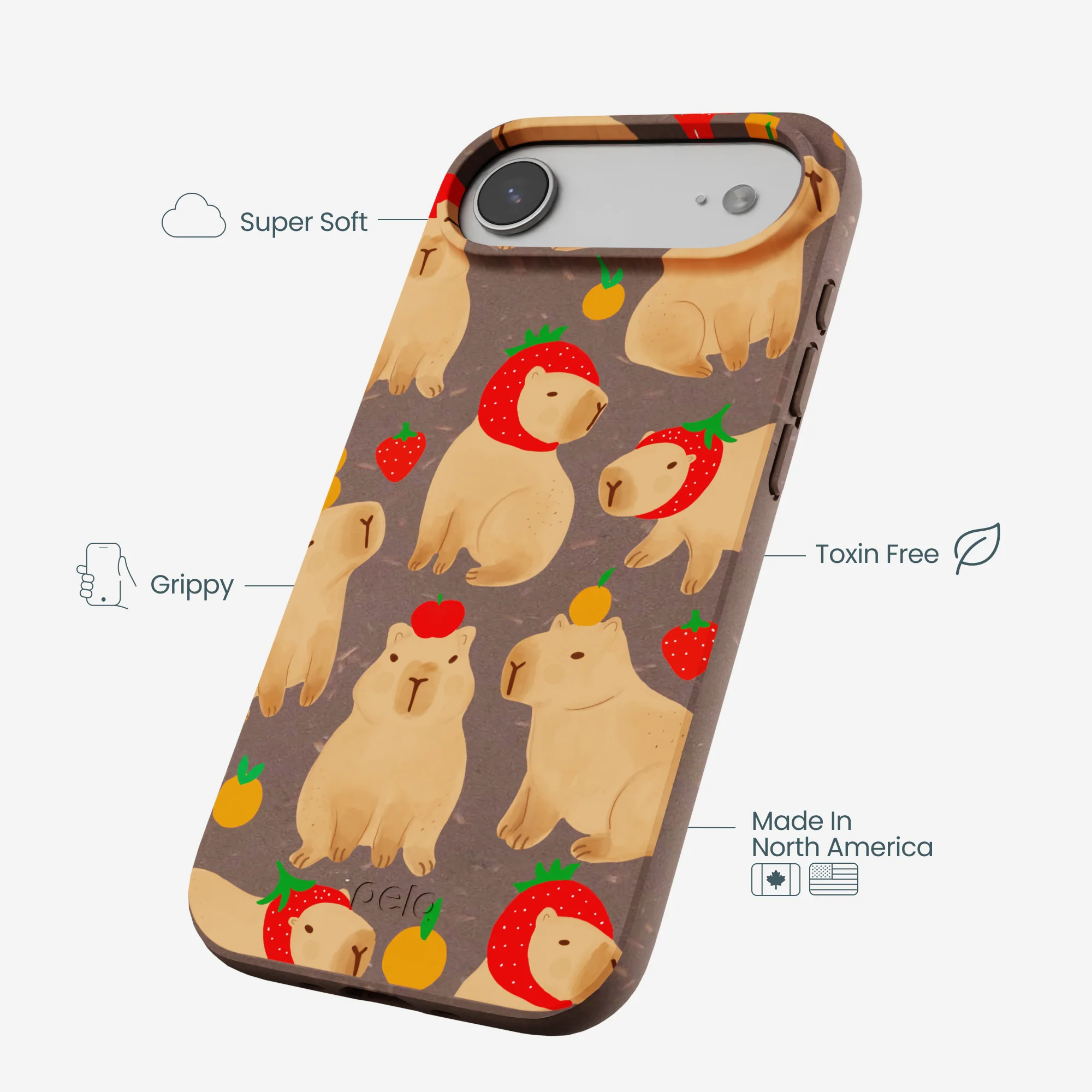 Chocolate Brown Sweet Capybaras iPhone Air Case - Image 4