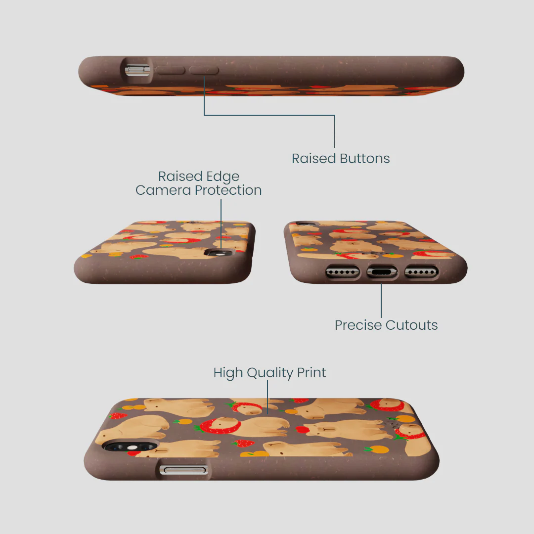 Chocolate Brown Sweet Capybaras iPhone XR Case - Image 3