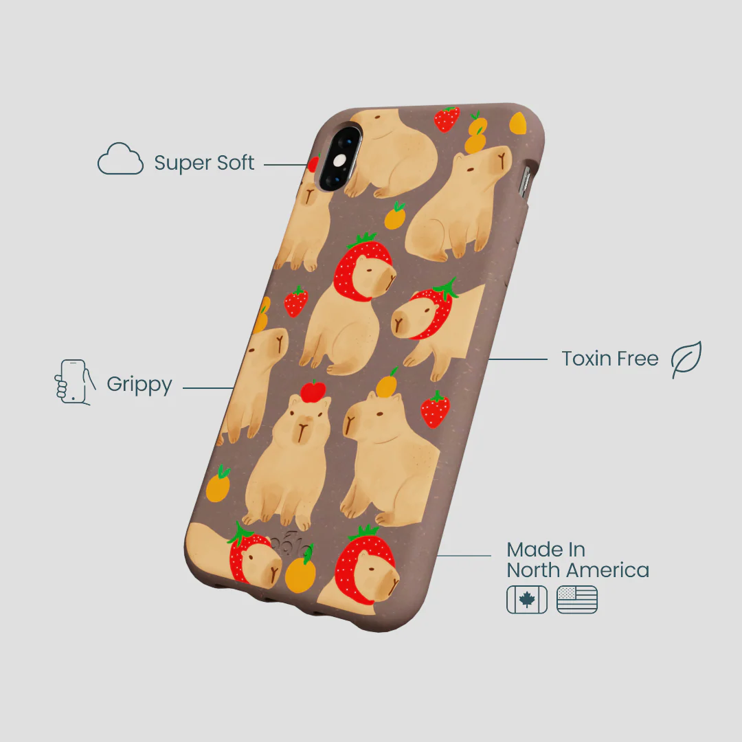 Chocolate Brown Sweet Capybaras iPhone XR Case - Image 4