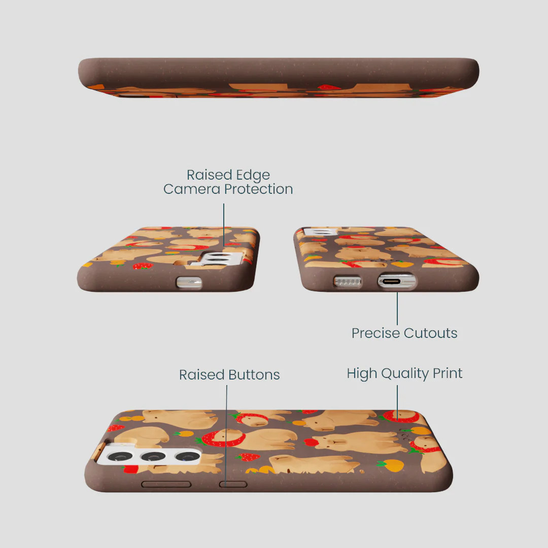 Chocolate Brown Sweet Capybaras Samsung Galaxy S21 Case - Image 3