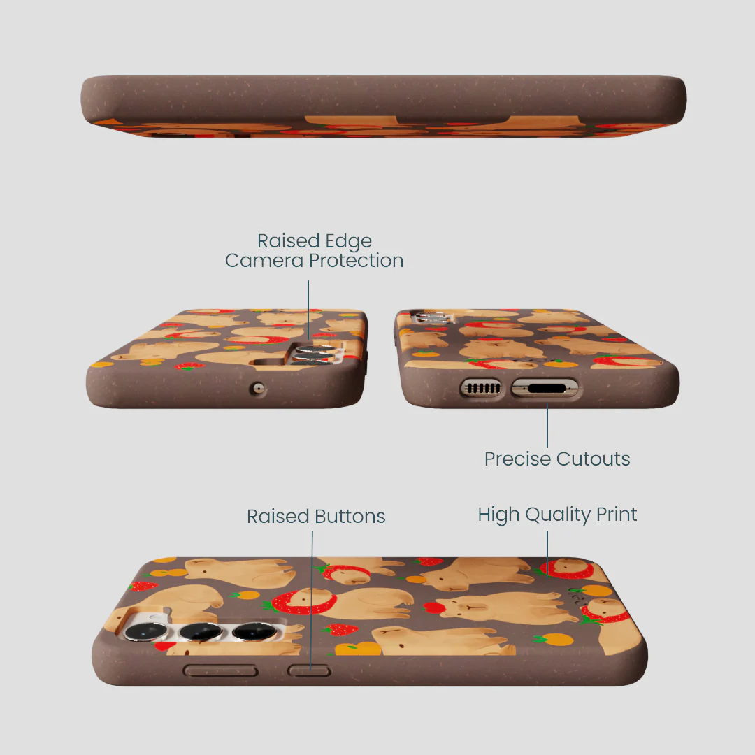 Chocolate Brown Sweet Capybaras Samsung Galaxy S23+(Plus) Case - Image 3
