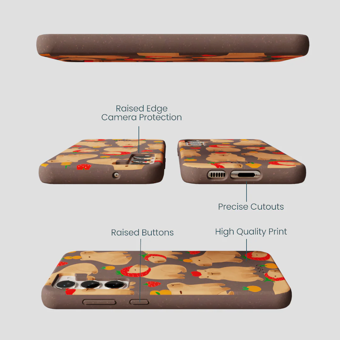 Chocolate Brown Sweet Capybaras Samsung Galaxy S24+(Plus) Case - Image 3