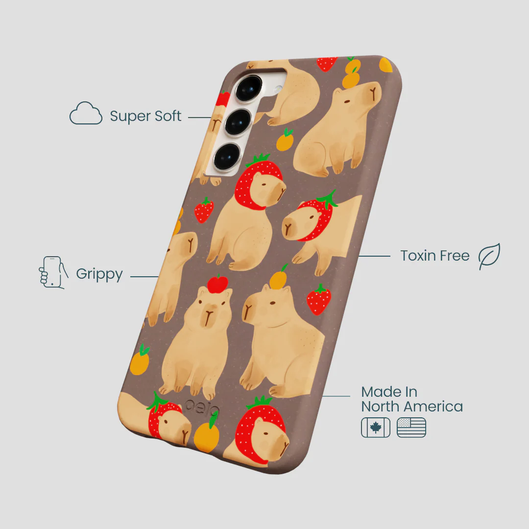 Chocolate Brown Sweet Capybaras Samsung Galaxy S24+(Plus) Case - Image 4