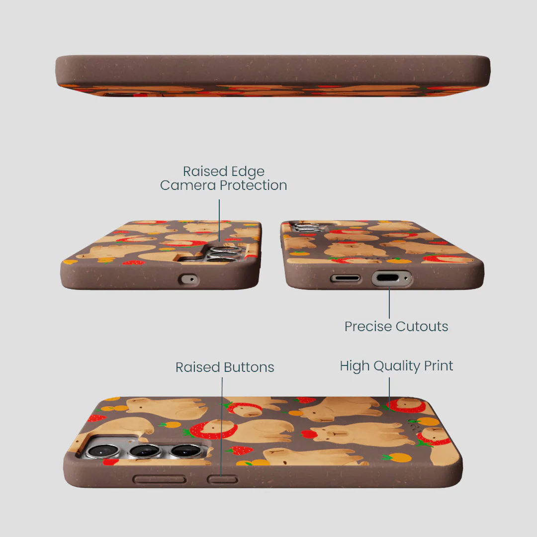 Chocolate Brown Sweet Capybaras Samsung Galaxy S25+(Plus) Case - Image 3