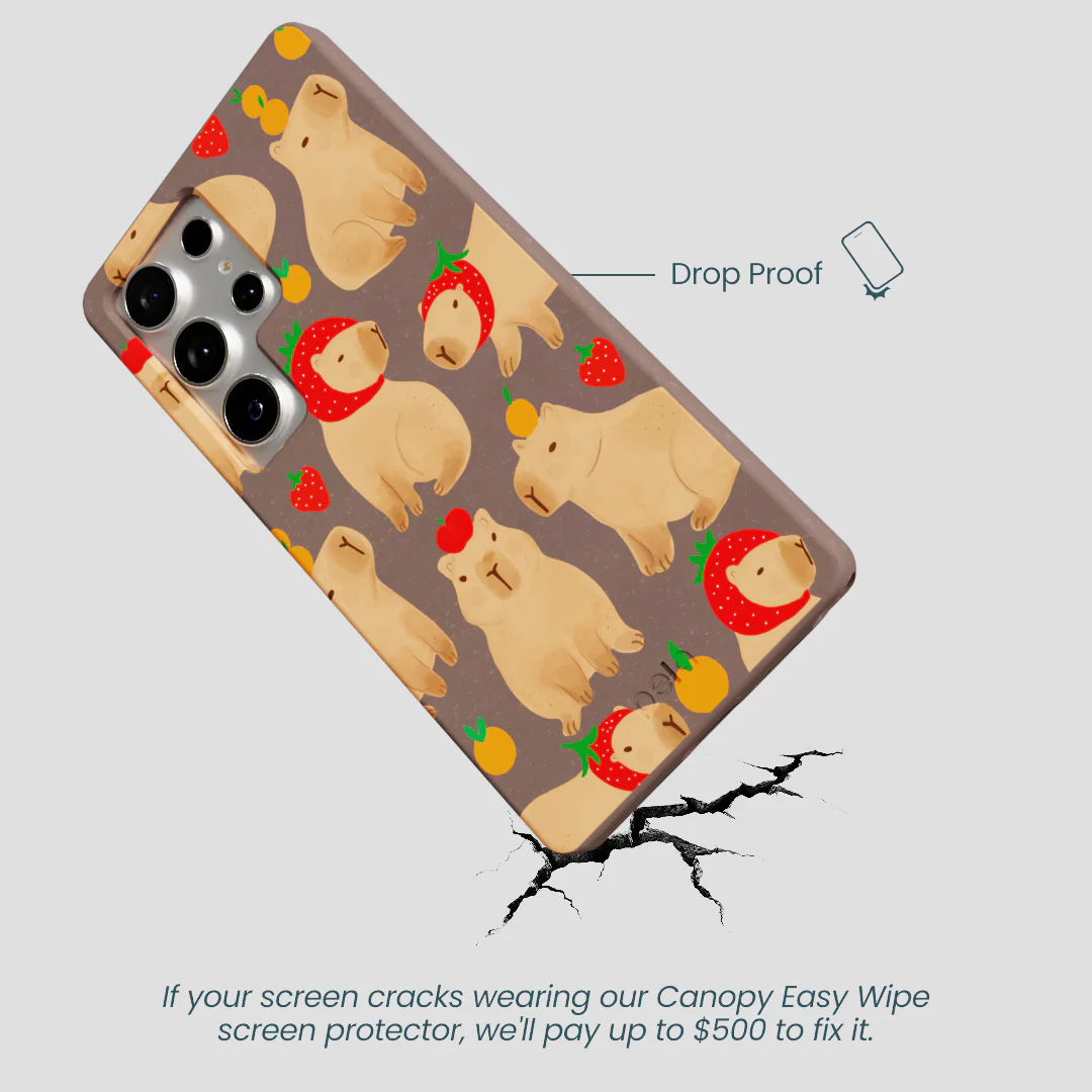 Chocolate Brown Sweet Capybaras Samsung Galaxy S25 Ultra Case - Image 5