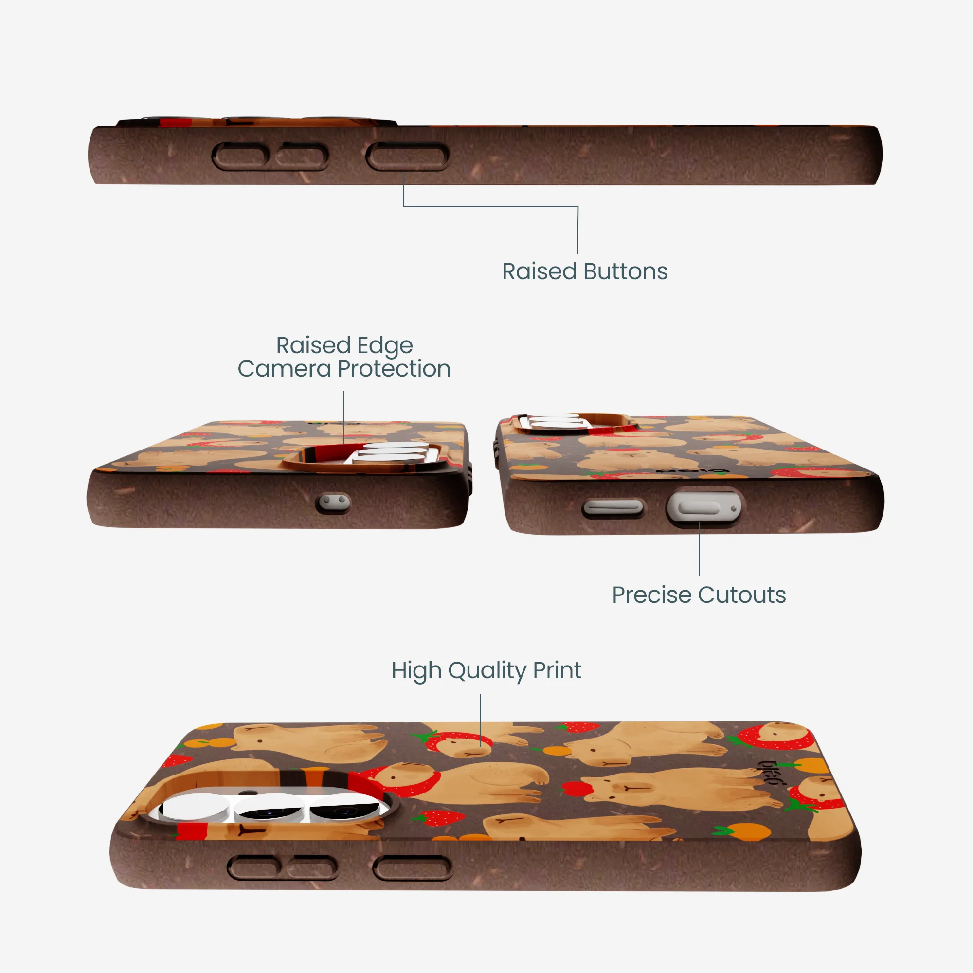 Chocolate Brown Sweet Capybaras Samsung Galaxy S26 Case - Image 3