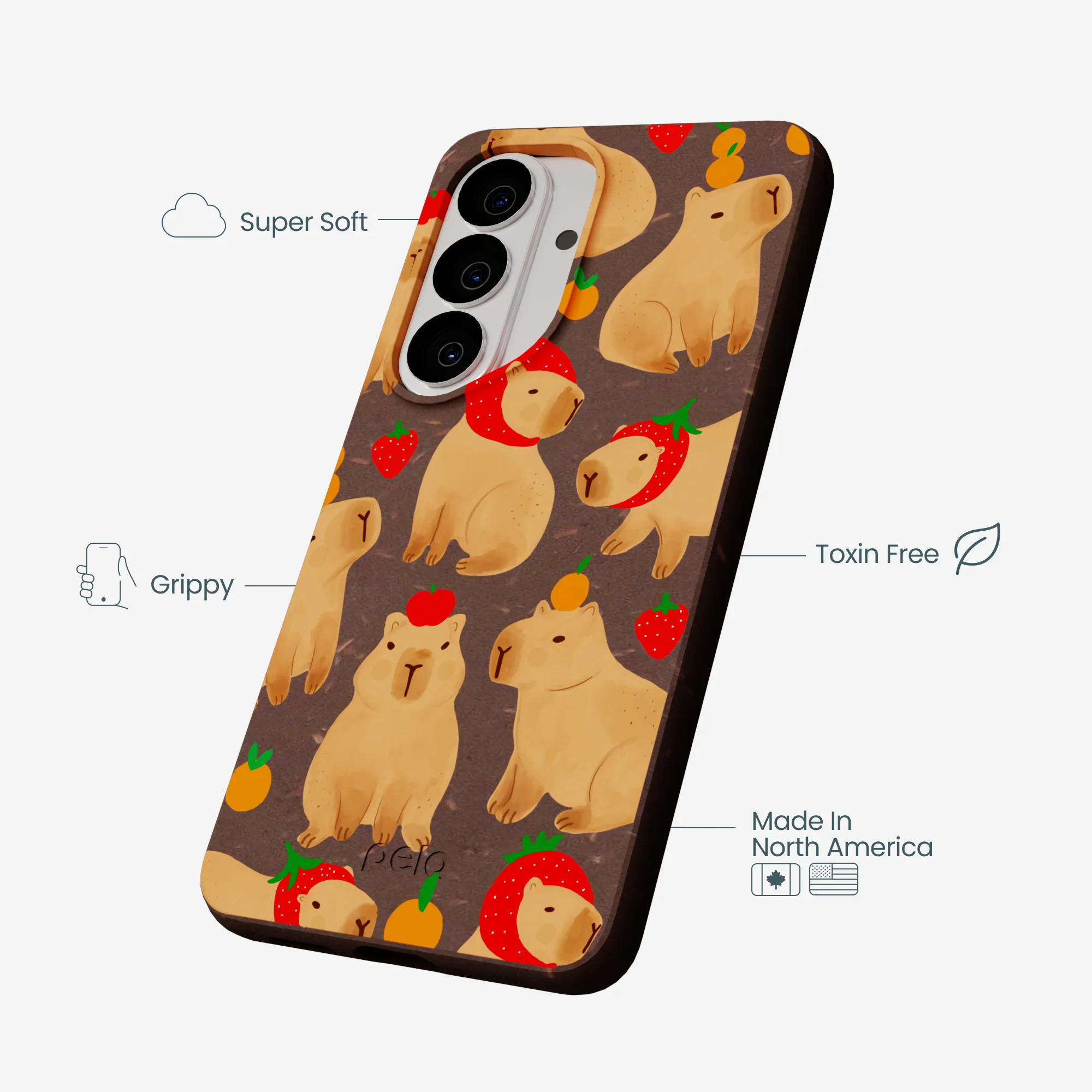 Chocolate Brown Sweet Capybaras Samsung Galaxy S26 Case - Image 4