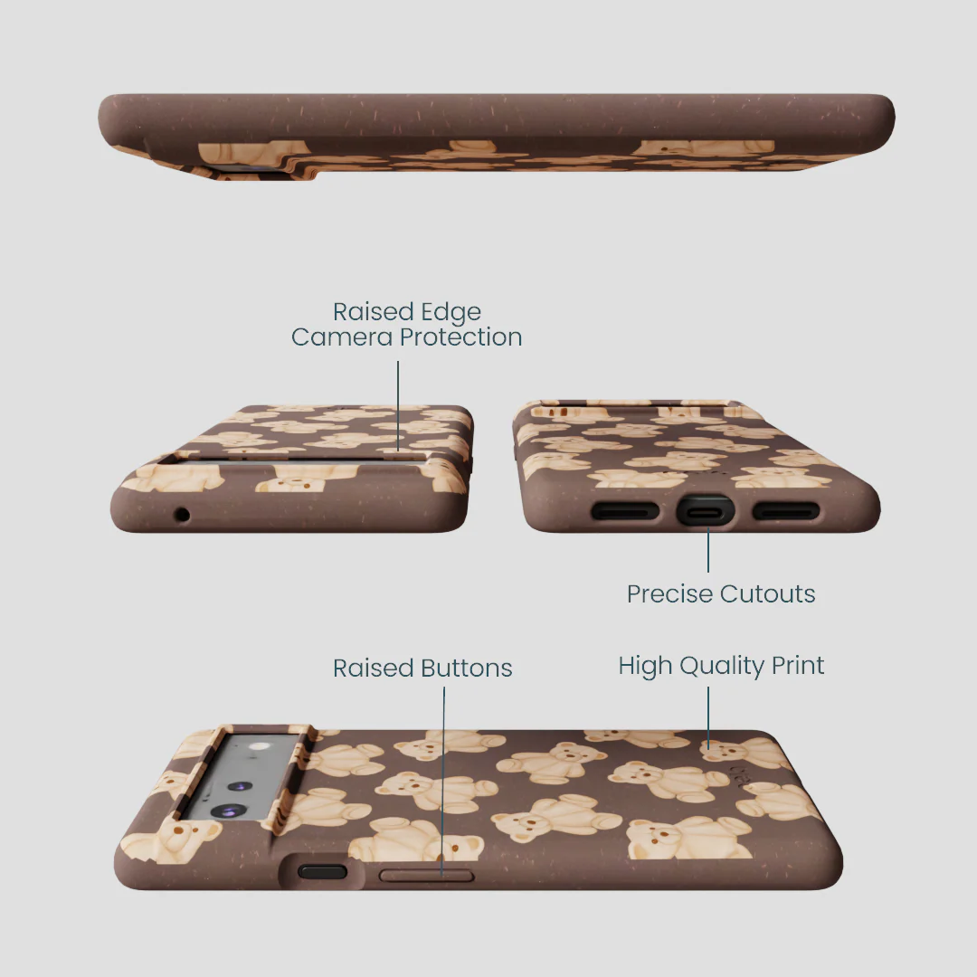 Chocolate Brown Teddy Love Google Pixel 6 Case - Image 3