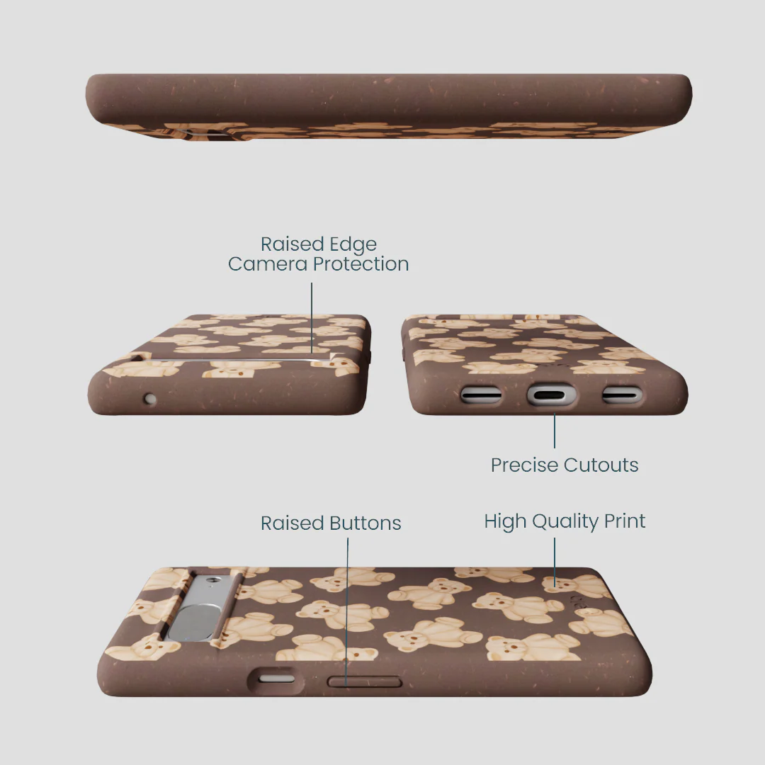 Chocolate Brown Teddy Love Google Pixel 7 Case - Image 3