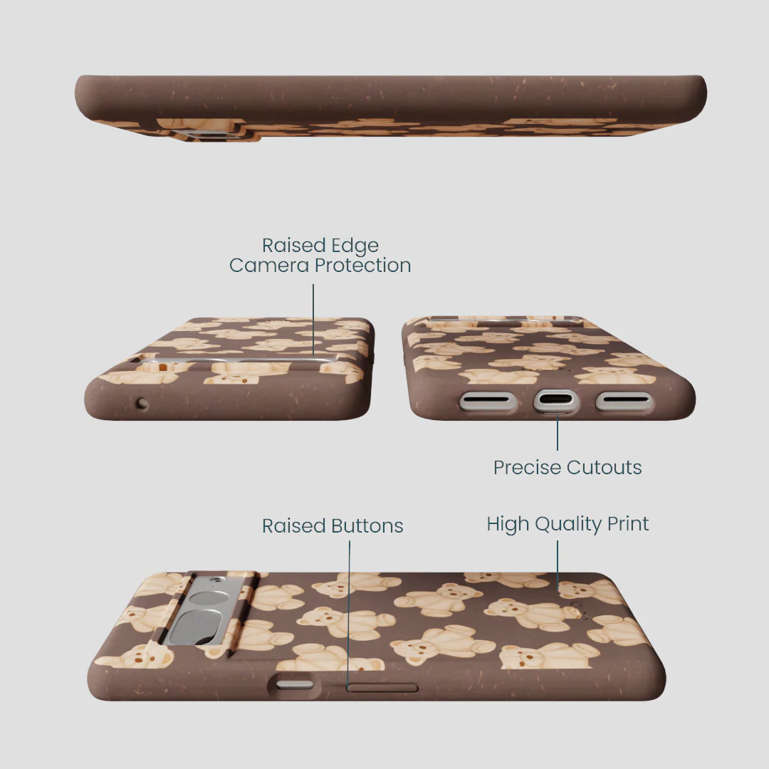 Chocolate Brown Teddy Love Google Pixel 7 Pro Case - Image 3