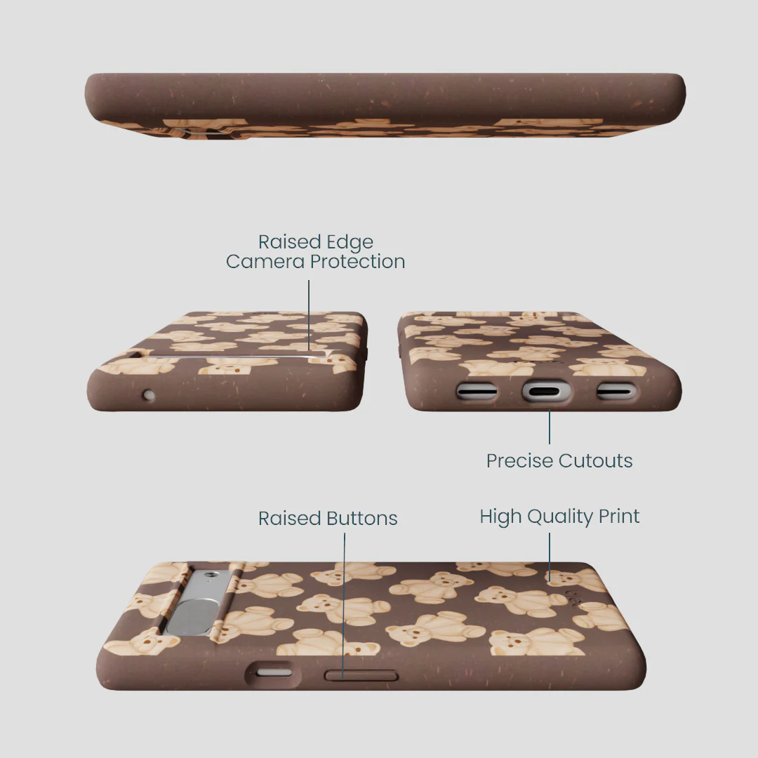 Chocolate Brown Teddy Love Google Pixel 7a Case - Image 3