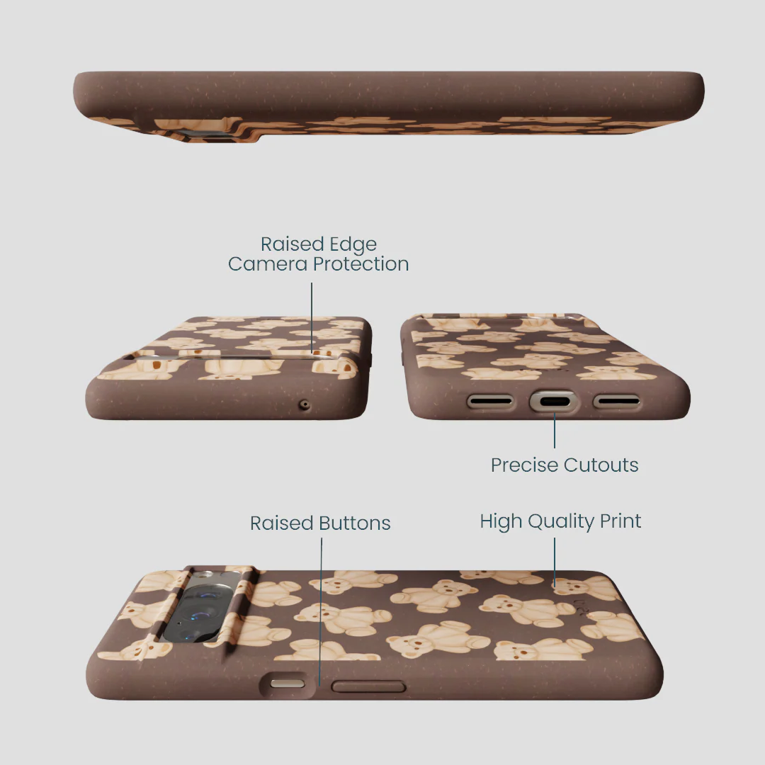 Chocolate Brown Teddy Love Google Pixel 8 Pro Case - Image 3