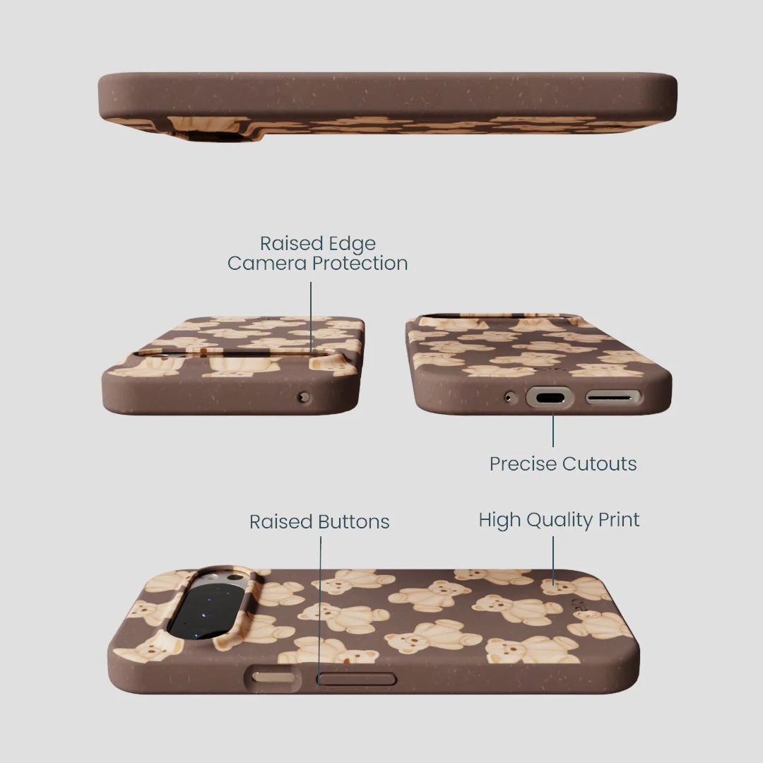 Chocolate Brown Teddy Love Google Pixel 9/9 Pro Case - Image 3