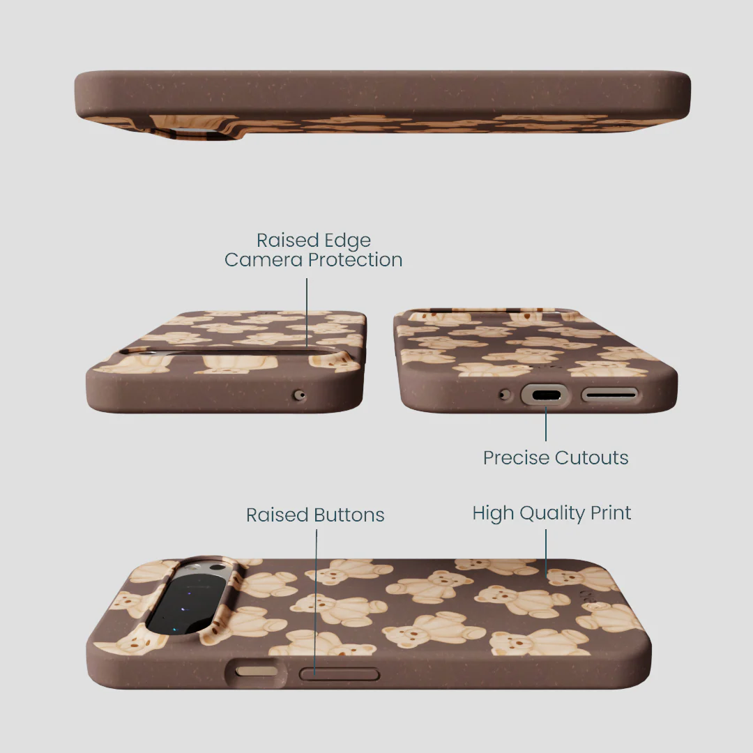 Chocolate Brown Teddy Love Google Pixel 9 Pro XL Case - Image 3