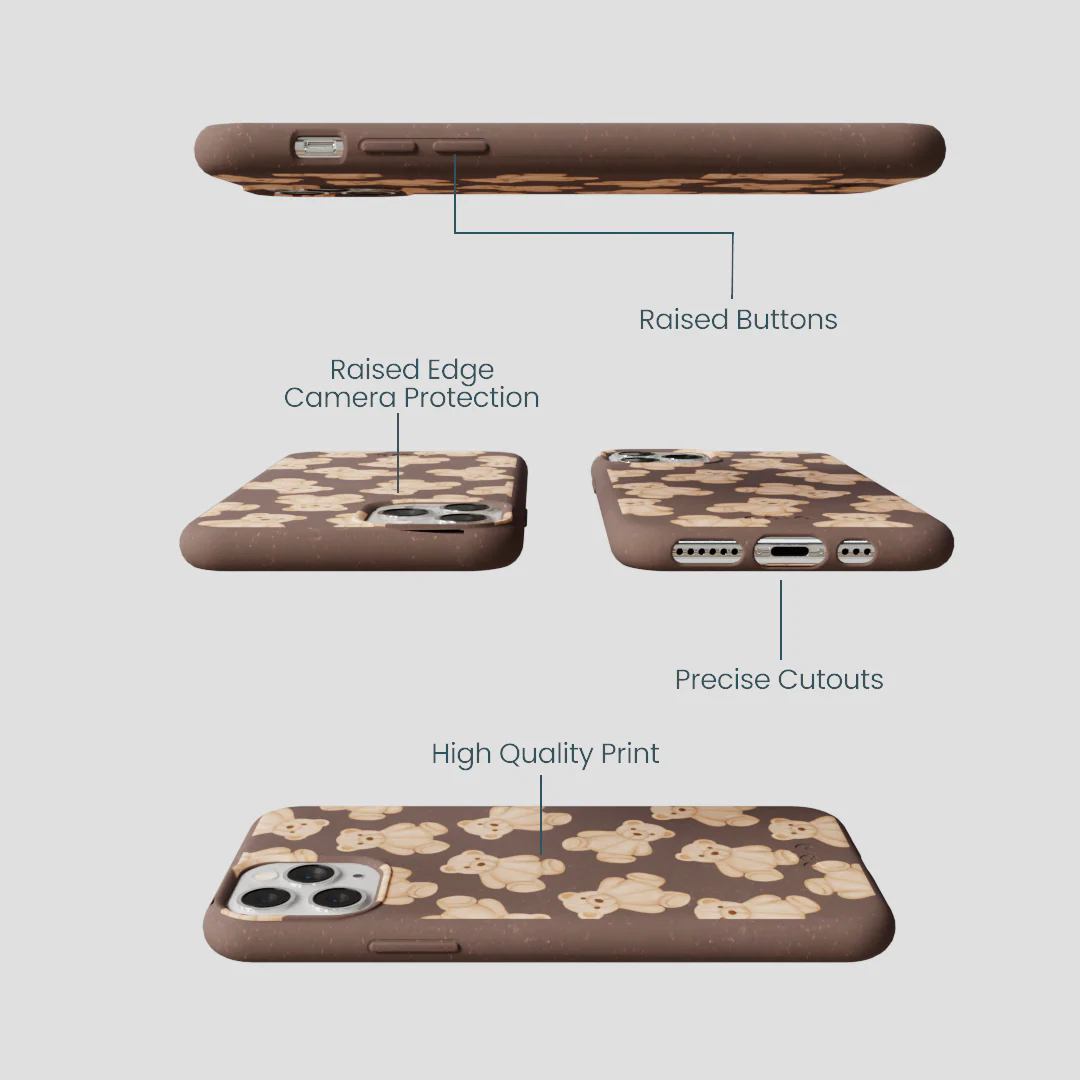 Chocolate Brown Teddy Love iPhone 11 Pro Case - Image 3