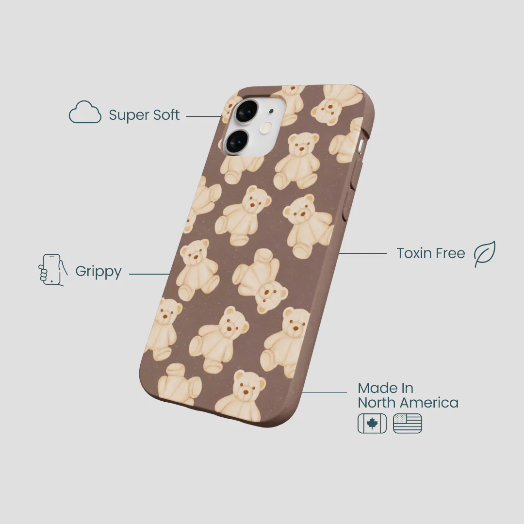 Chocolate Brown Teddy Love iPhone 12 Mini Case - Image 4