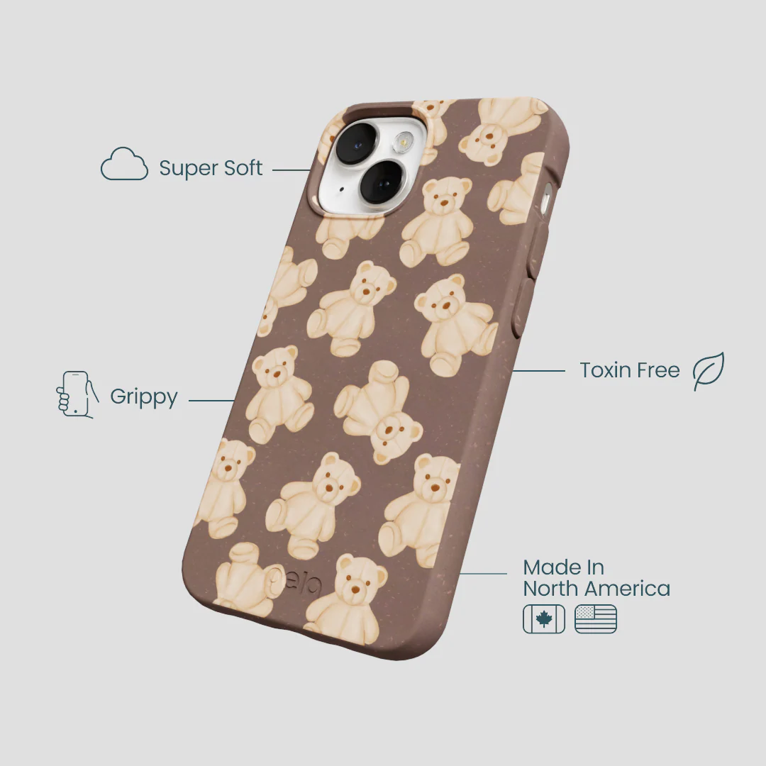 Chocolate Brown Teddy Love iPhone 13 Case - Image 4