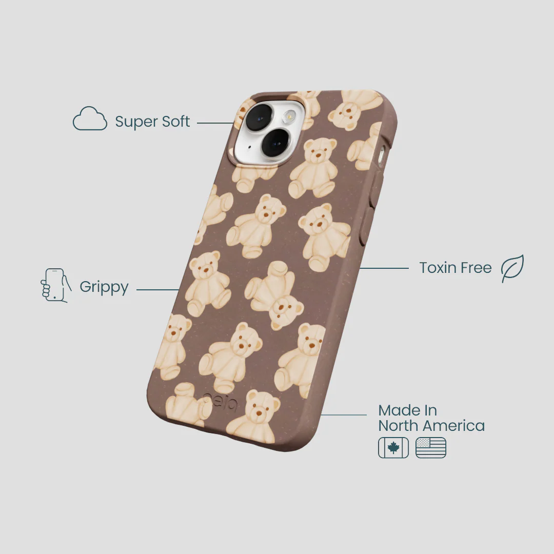 Chocolate Brown Teddy Love iPhone 13 Mini Case - Image 4