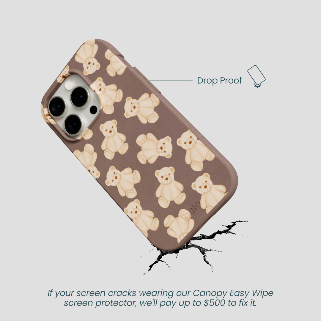 Chocolate Brown Teddy Love iPhone 14 Pro Case - Image 5
