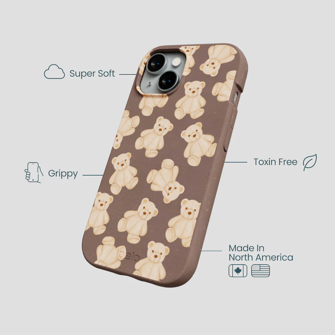 Chocolate Brown Teddy Love iPhone 15 Case - Image 4