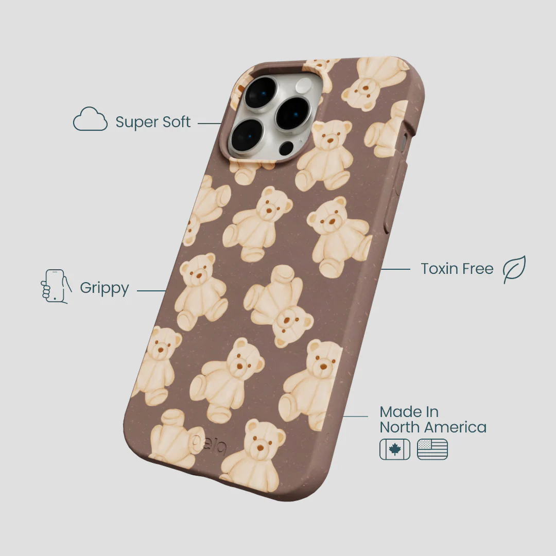 Chocolate Brown Teddy Love iPhone 15 Pro Max Case - Image 4