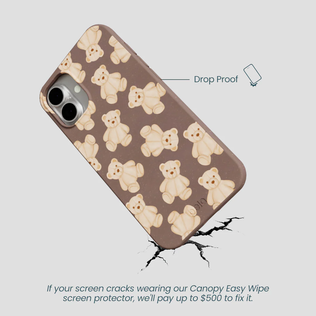 Chocolate Brown Teddy Love iPhone 16 Plus Case - Image 5