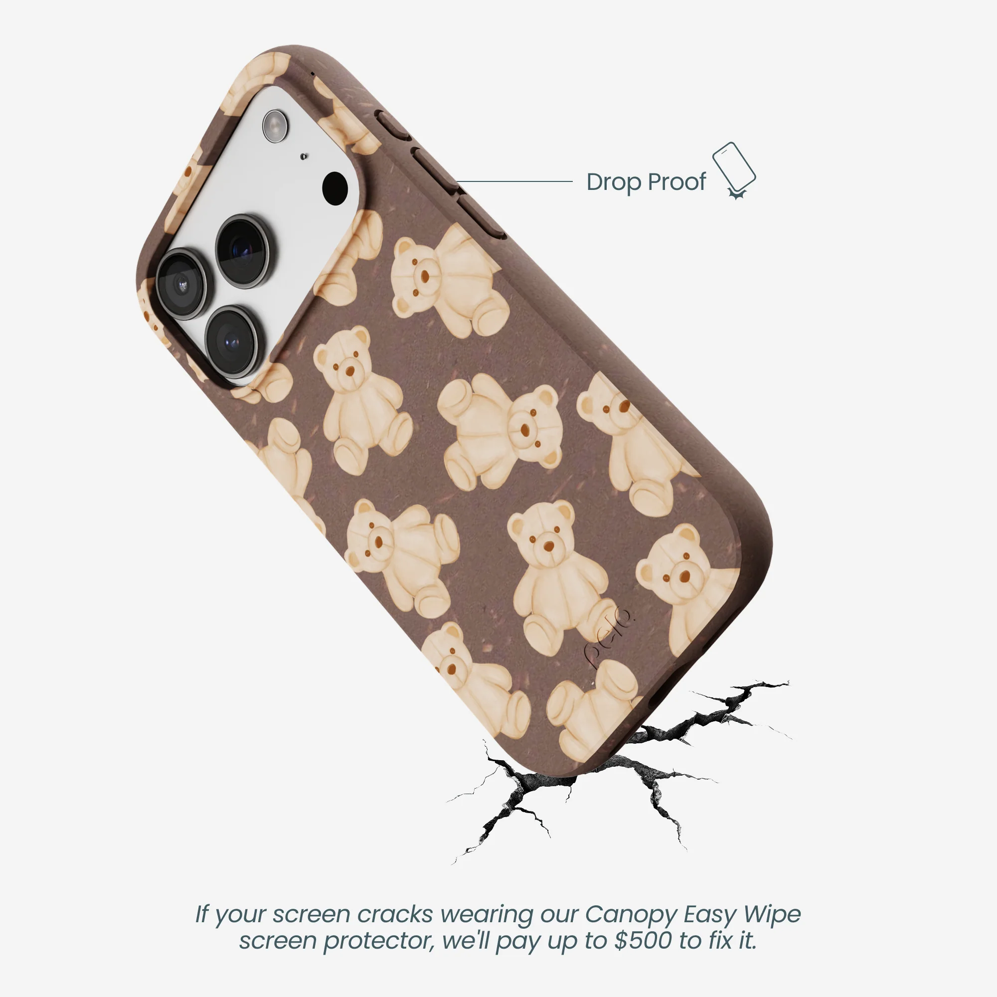 Chocolate Brown Teddy Love iPhone 17 Pro Case - Image 5