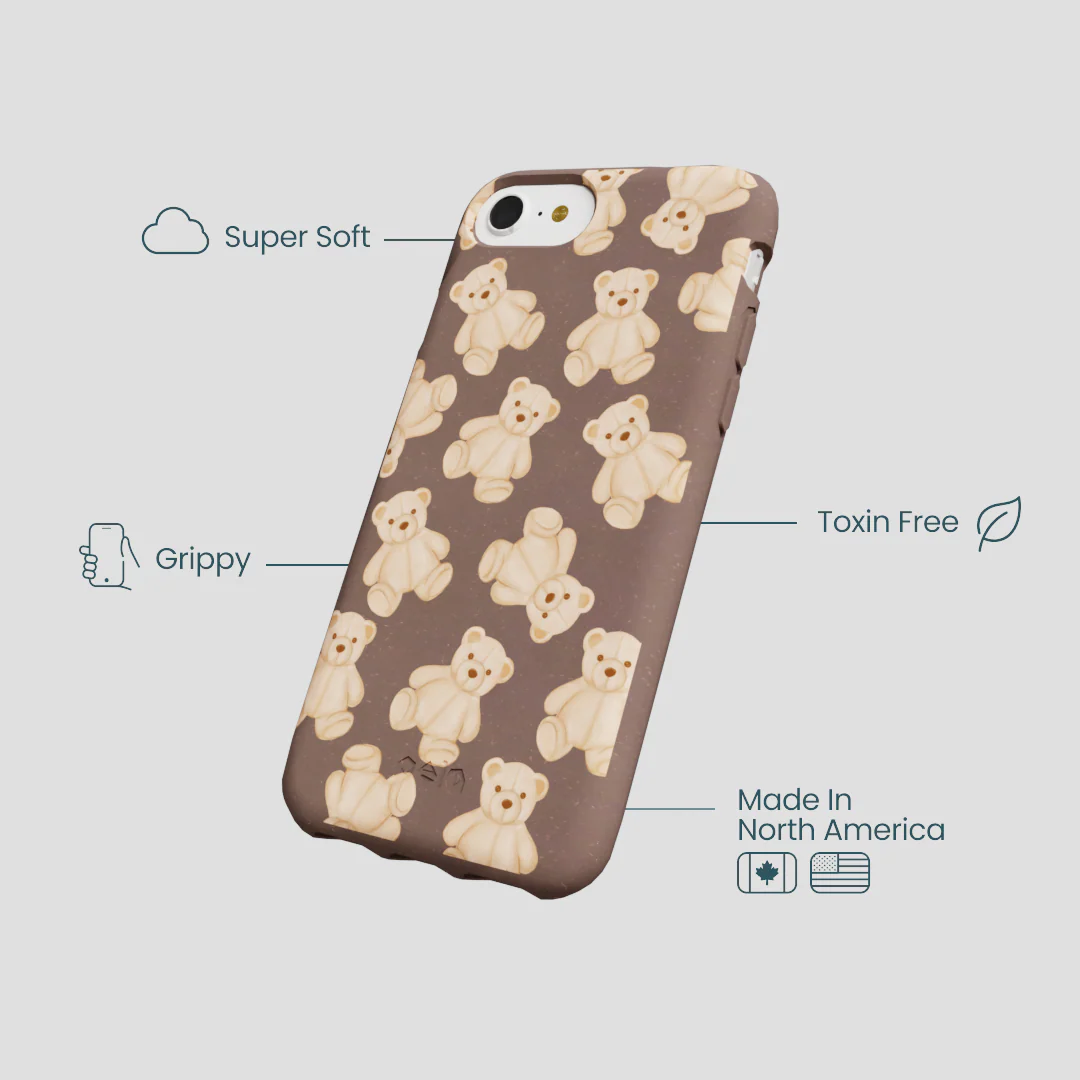 Chocolate Brown Teddy Love iPhone 6/6s/7/8/SE Case - Image 4