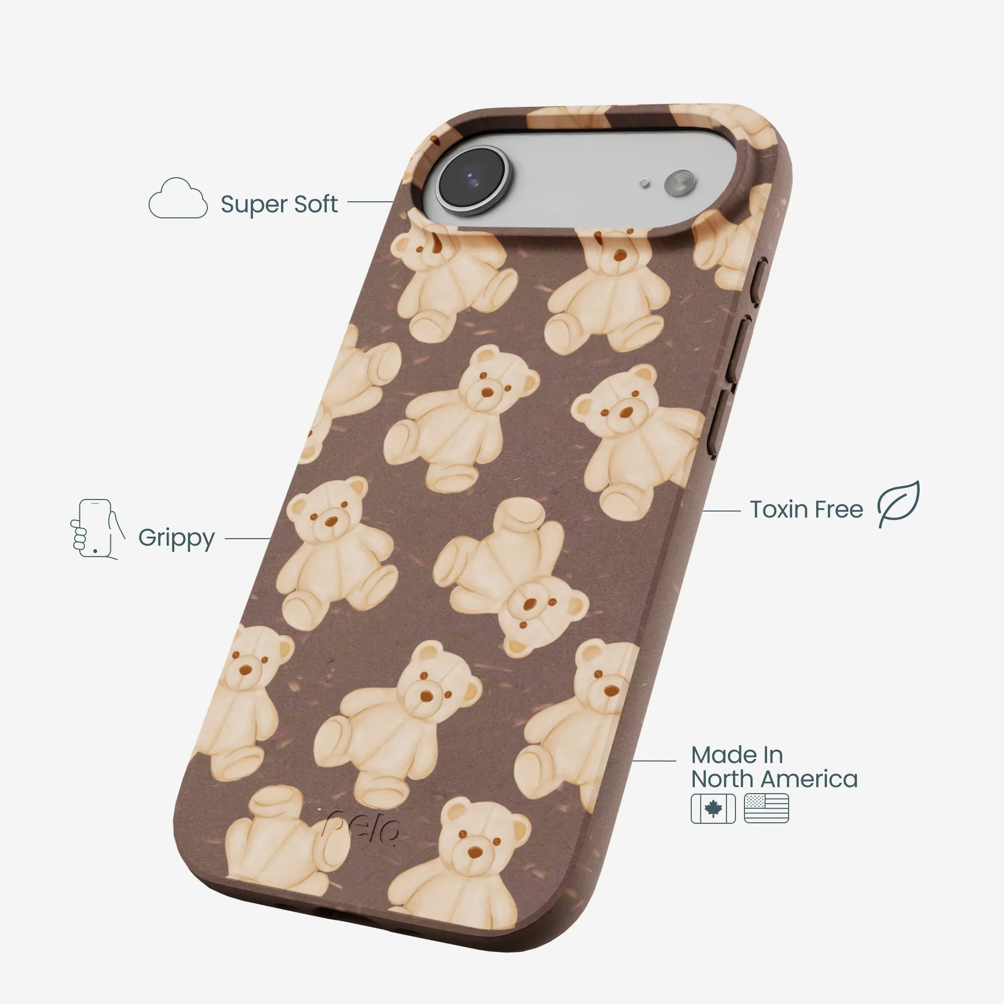 Chocolate Brown Teddy Love iPhone Air Case - Image 4