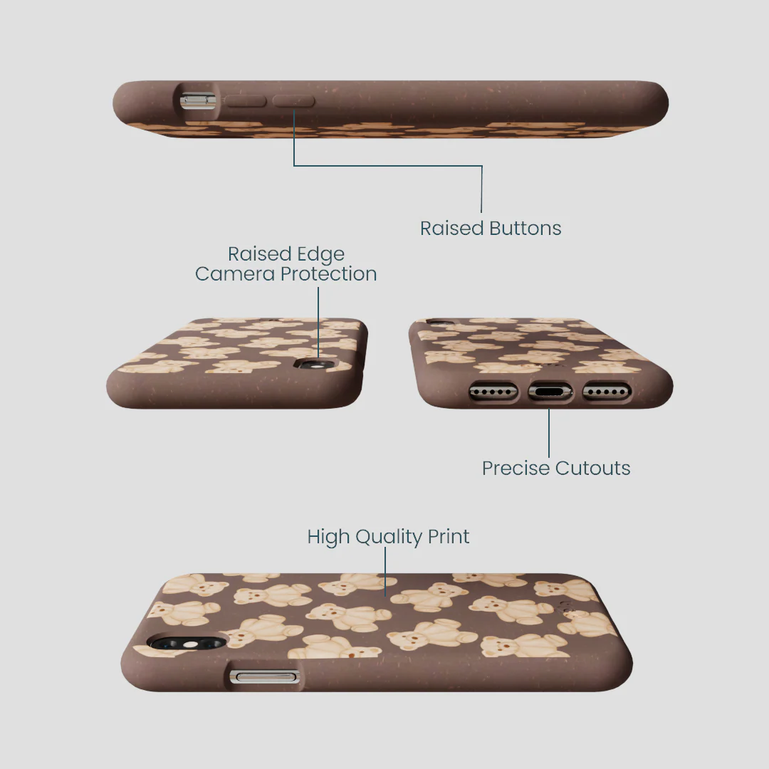 Chocolate Brown Teddy Love iPhone XR Case - Image 3