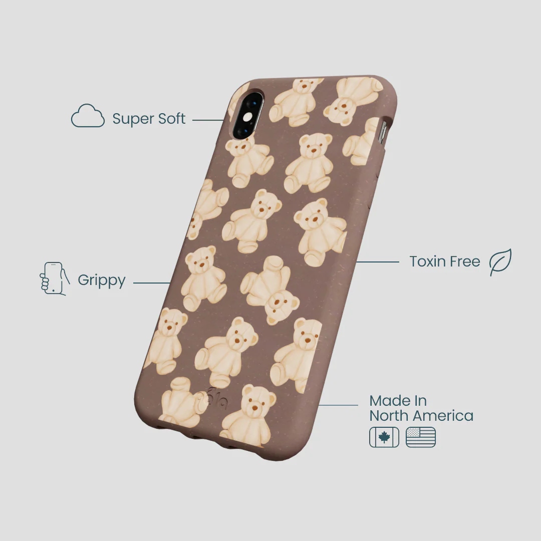 Chocolate Brown Teddy Love iPhone XR Case - Image 4