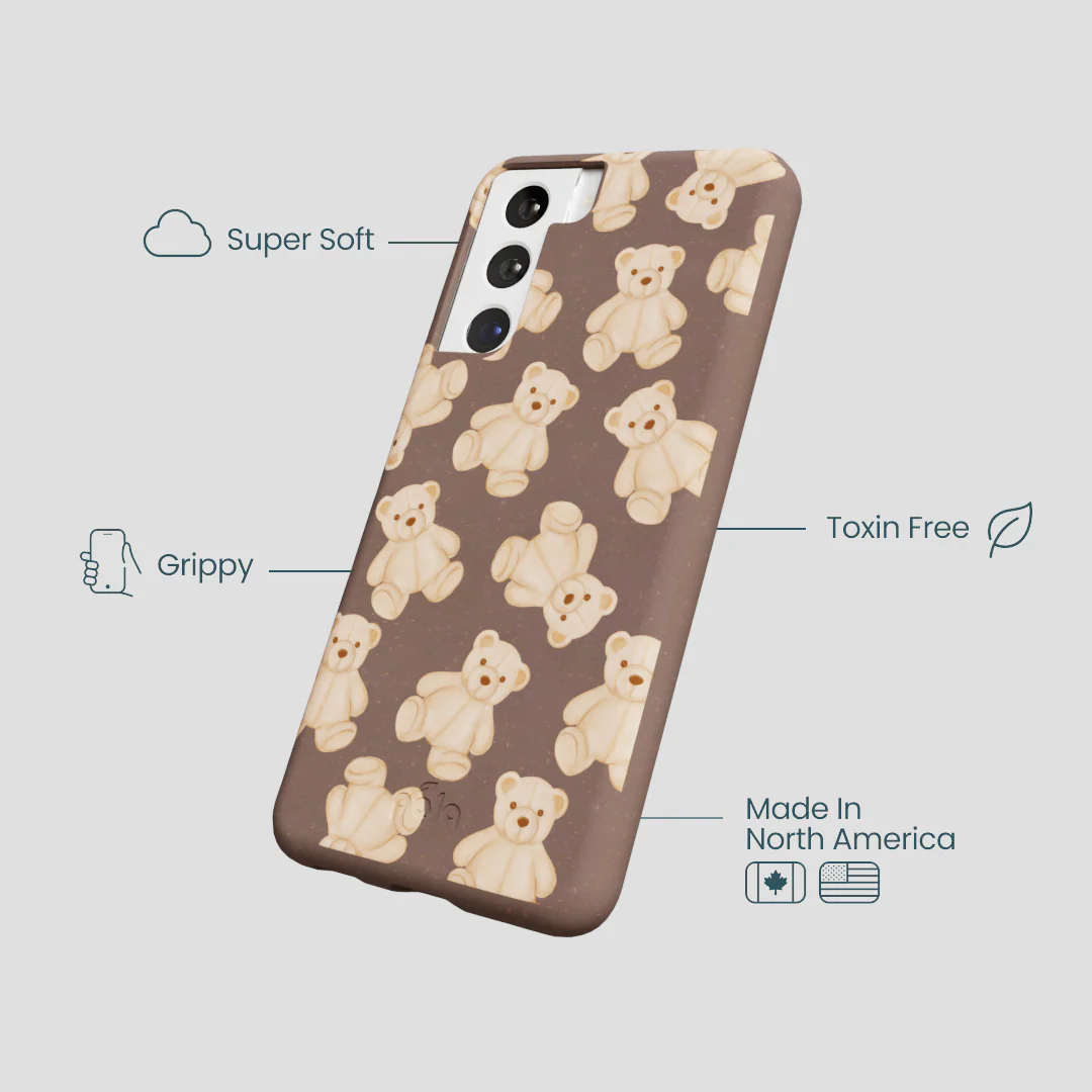 Chocolate Brown Teddy Love Samsung Galaxy S22 Case - Image 4