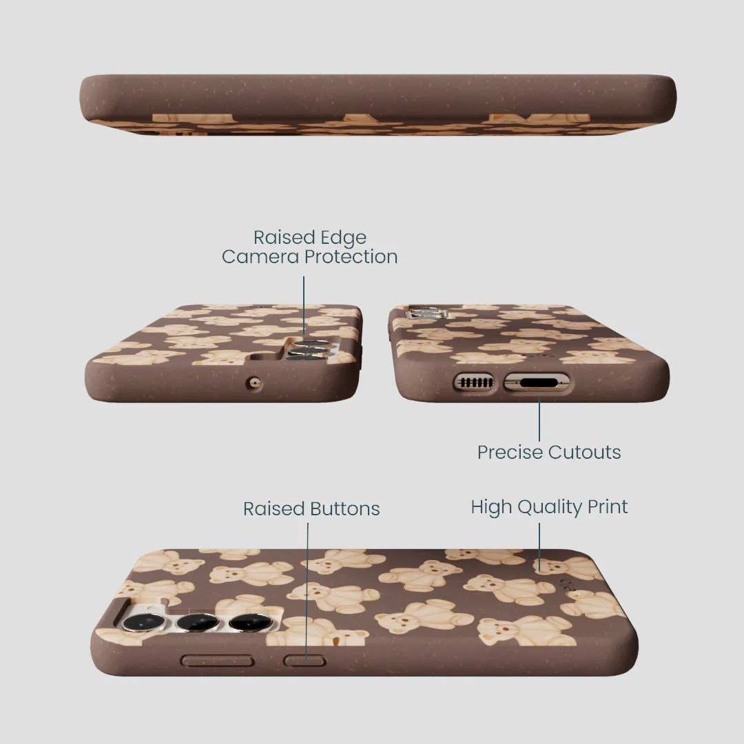 Chocolate Brown Teddy Love Samsung Galaxy S23+(Plus) Case - Image 3