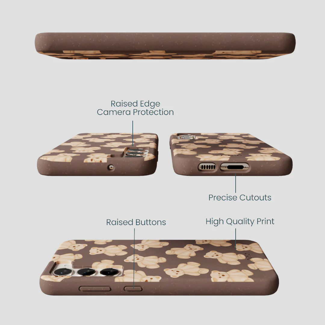 Chocolate Brown Teddy Love Samsung Galaxy S24+(Plus) Case - Image 3