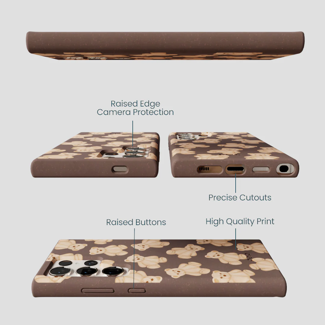 Chocolate Brown Teddy Love Samsung Galaxy S24 Ultra Case - Image 3