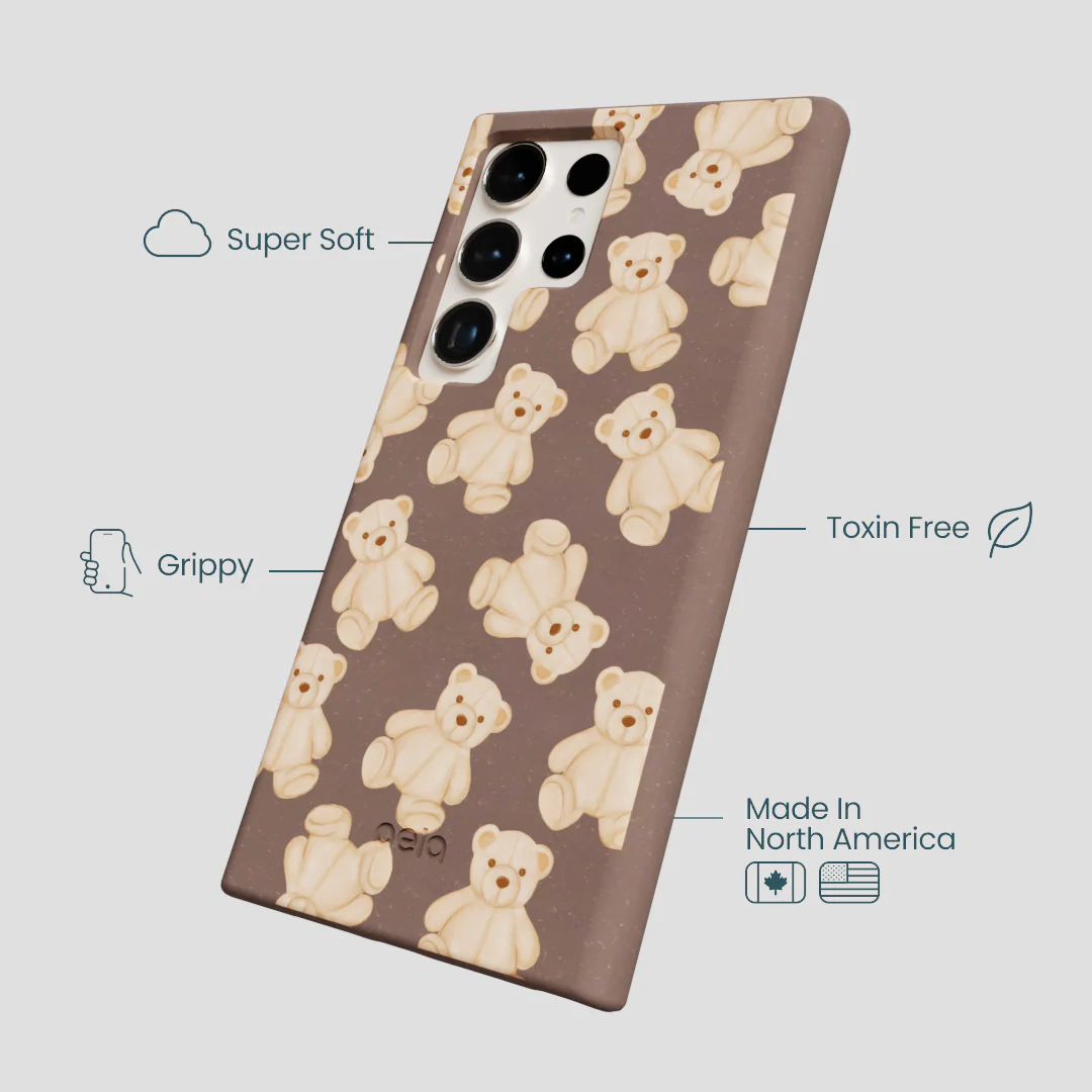 Chocolate Brown Teddy Love Samsung Galaxy S24 Ultra Case - Image 4