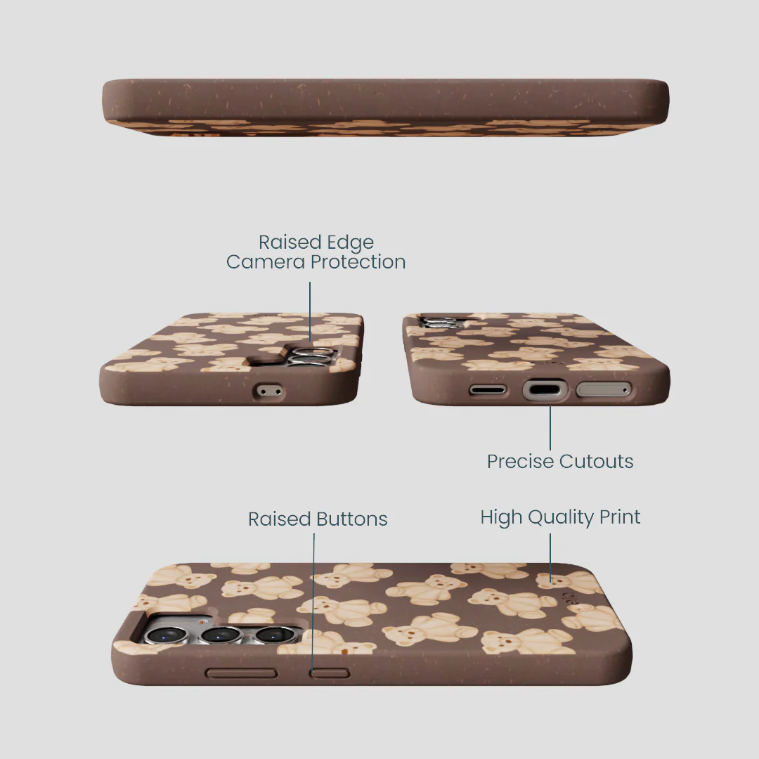 Chocolate Brown Teddy Love Samsung Galaxy S25 Case - Image 3