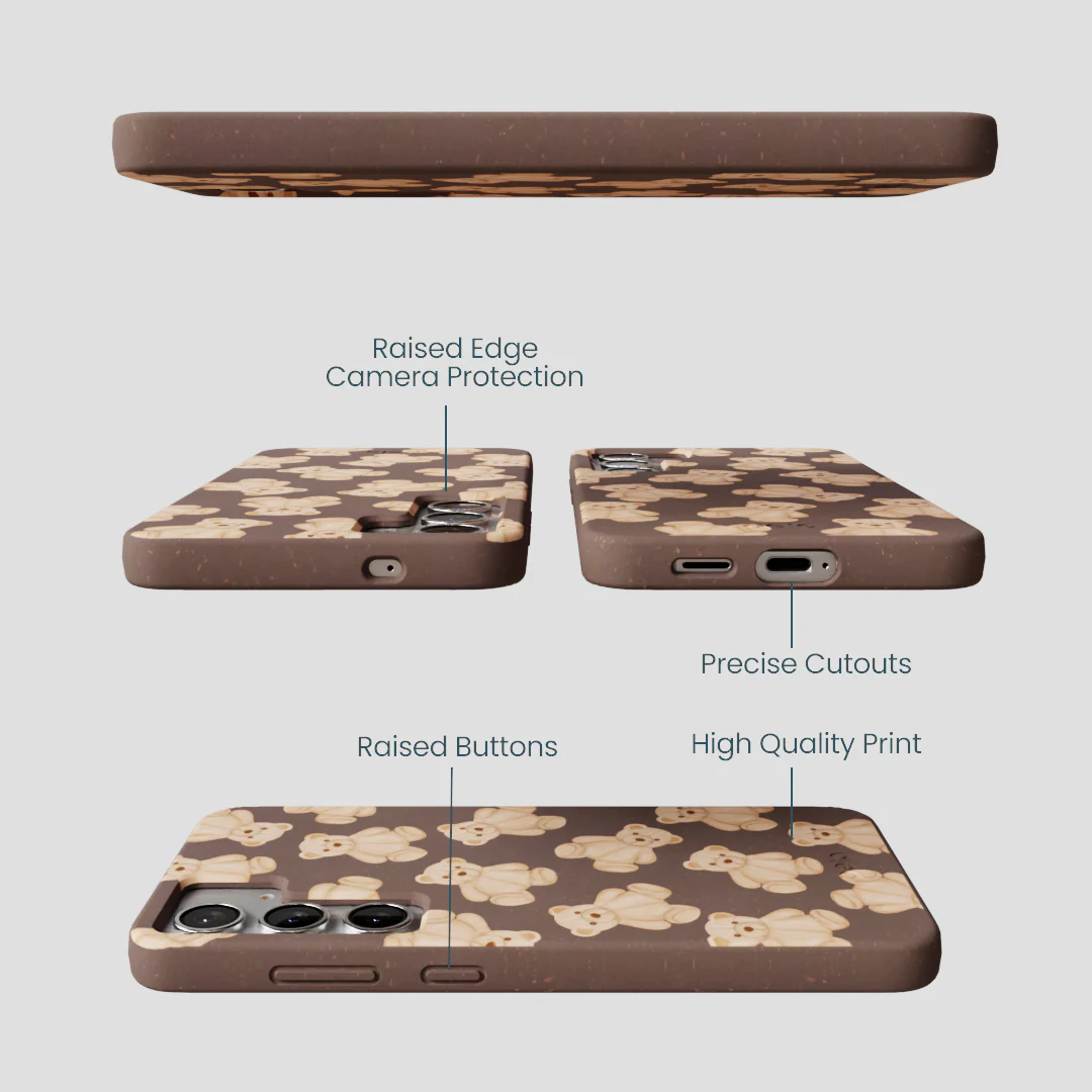 Chocolate Brown Teddy Love Samsung Galaxy S25+(Plus) Case - Image 3