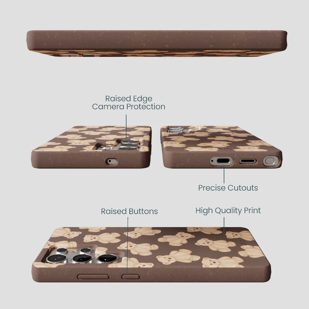 Chocolate Brown Teddy Love Samsung Galaxy S25 Ultra Case - Image 3
