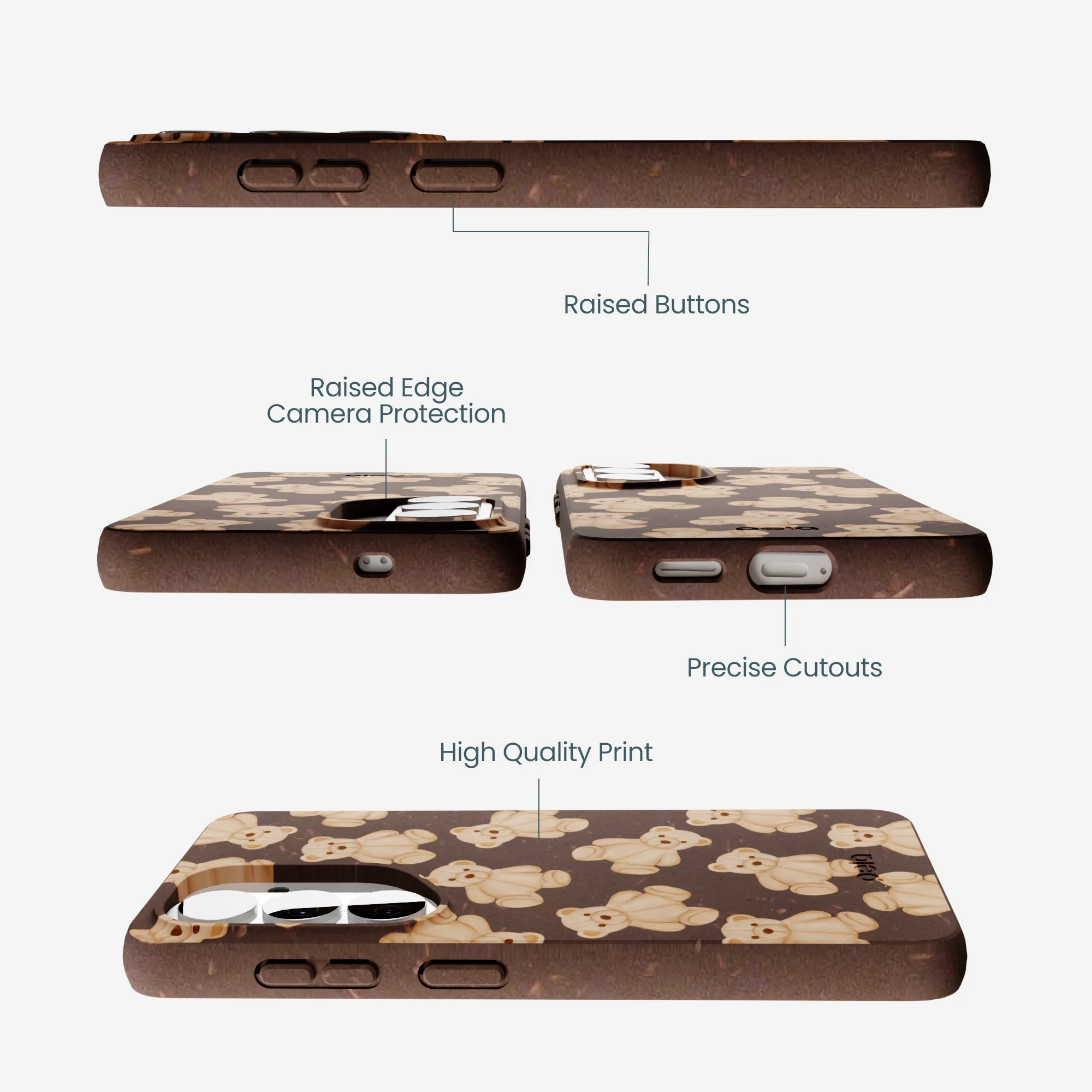 Chocolate Brown Teddy Love Samsung Galaxy S26 Case - Image 3