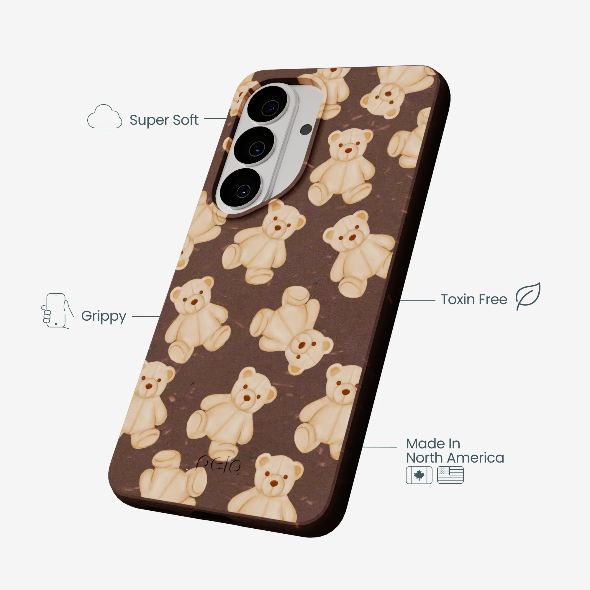 Chocolate Brown Teddy Love Samsung Galaxy S26 Case - Image 4