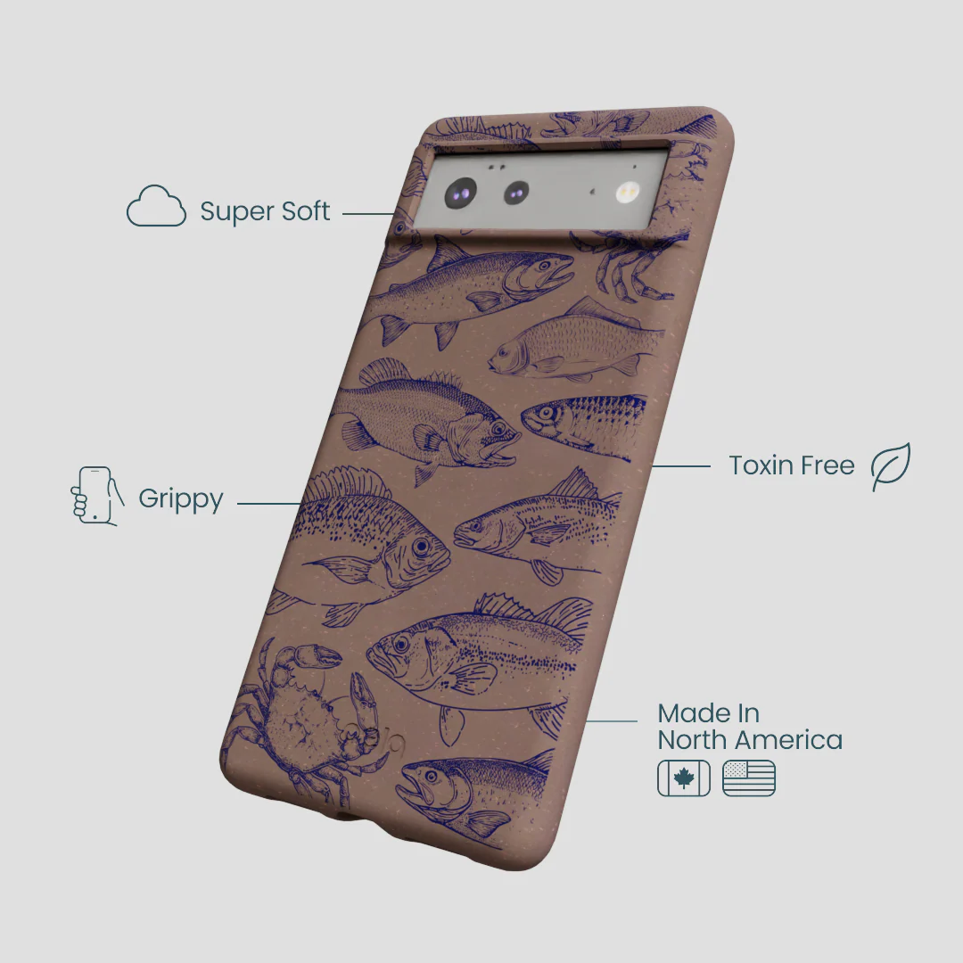 Chocolate Brown Vintage Catch Google Pixel 6 Case - Image 4