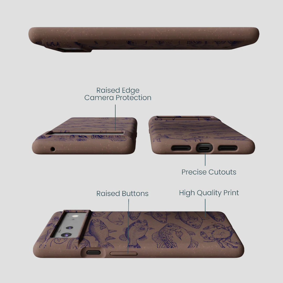 Chocolate Brown Vintage Catch Google Pixel 6a Case - Image 3