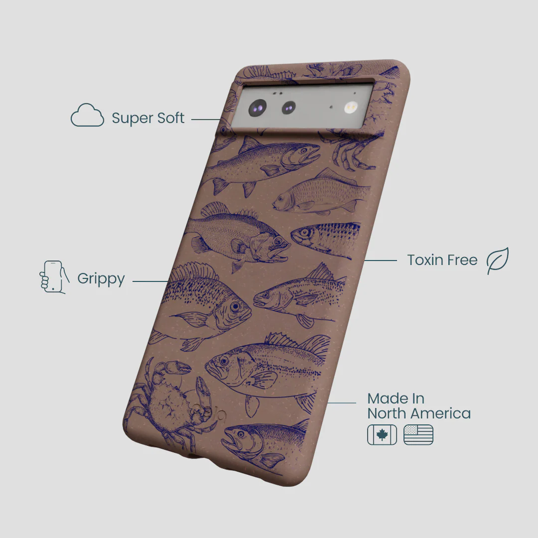 Chocolate Brown Vintage Catch Google Pixel 6a Case - Image 4