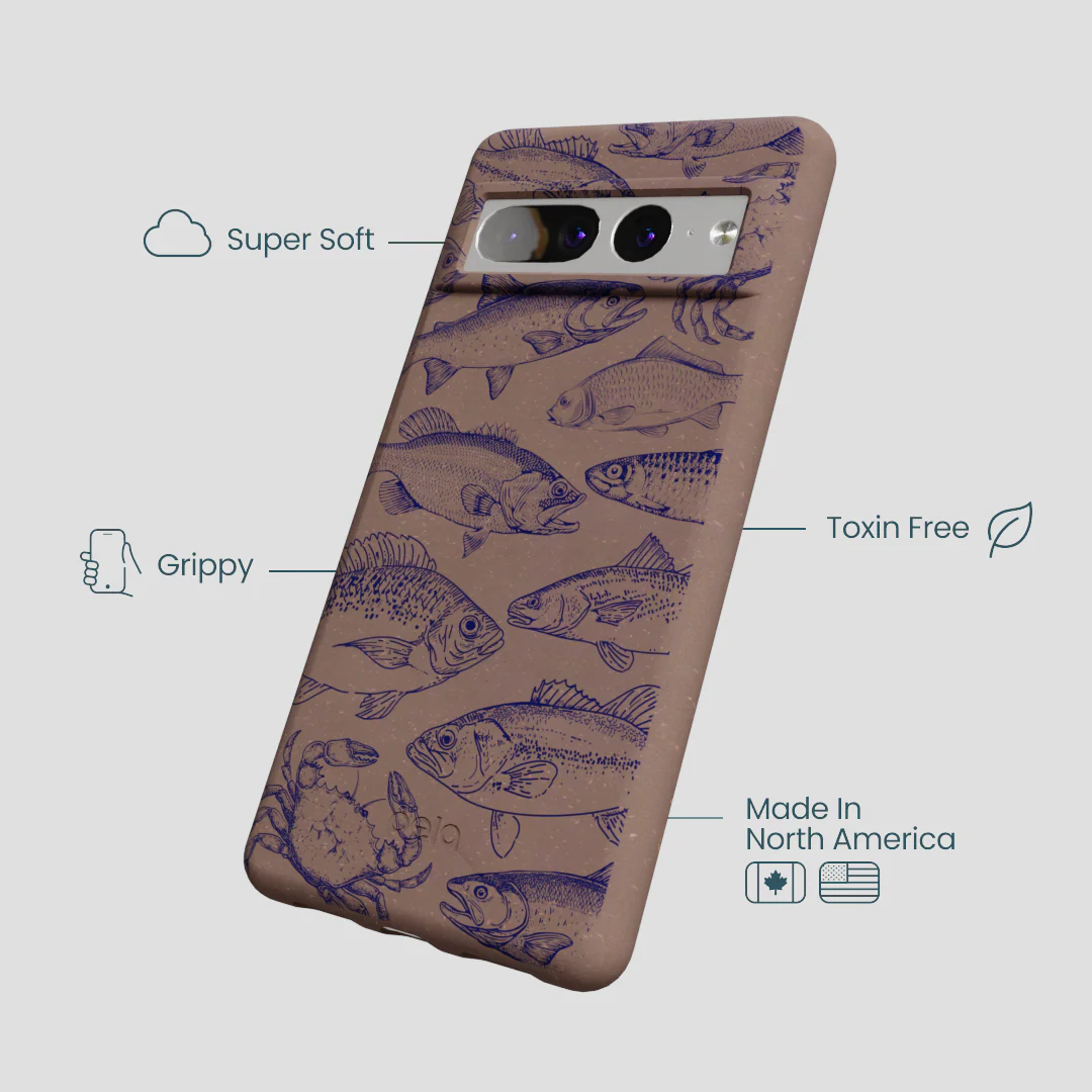 Chocolate Brown Vintage Catch Google Pixel 7 Pro Case - Image 4