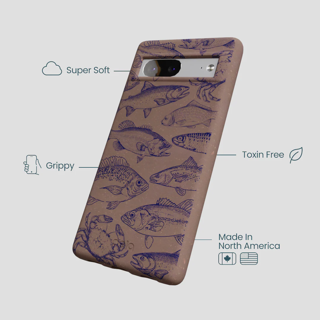 Chocolate Brown Vintage Catch Google Pixel 7a Case - Image 4
