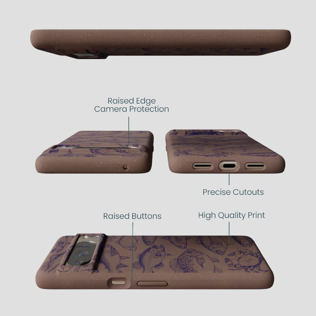 Chocolate Brown Vintage Catch Google Pixel 8 Pro Case - Image 3