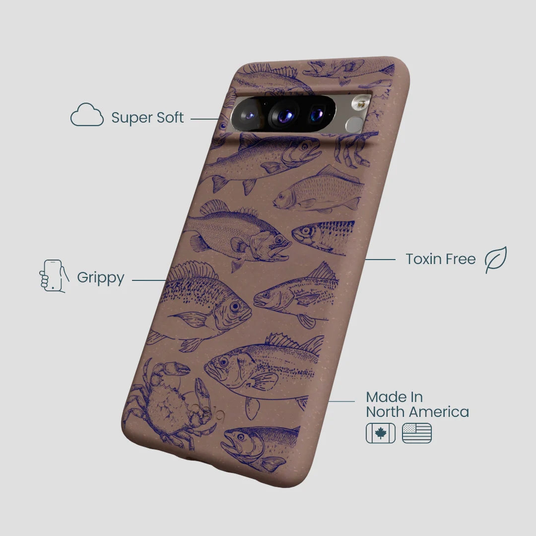 Chocolate Brown Vintage Catch Google Pixel 8 Pro Case - Image 4