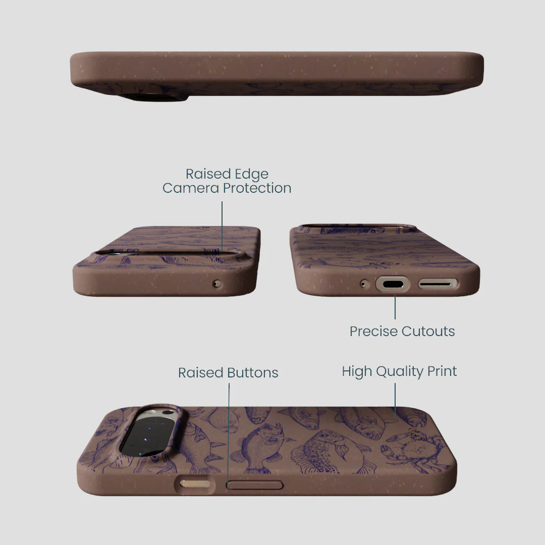 Chocolate Brown Vintage Catch Google Pixel 9/9 Pro Case - Image 3