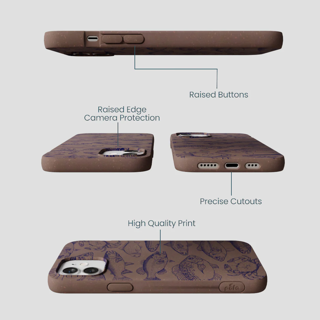 Chocolate Brown Vintage Catch iPhone 12/ iPhone 12 Pro Case - Image 3